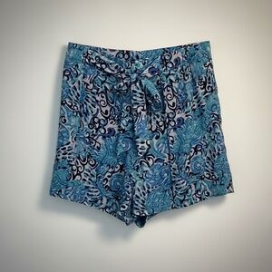 Lilly Pulitzer Mylee Tie Front Shorts in Aqua Spritz Size 12